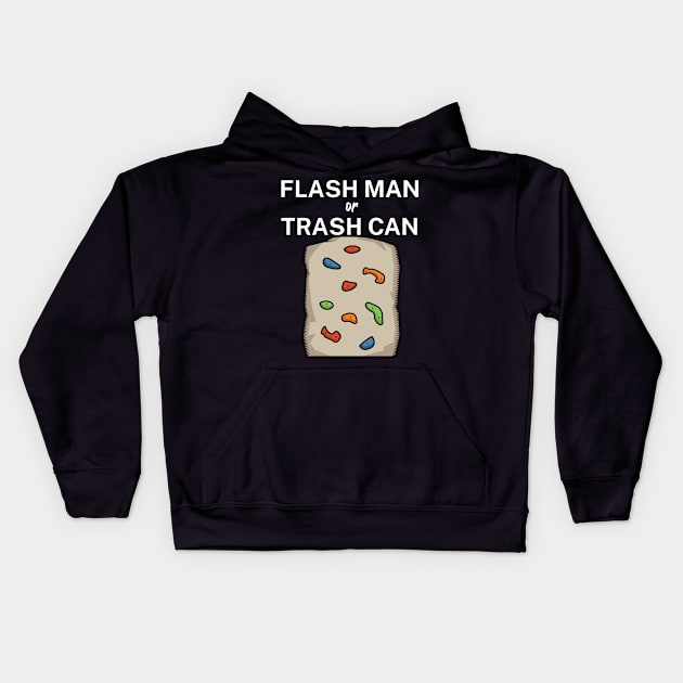 Flash man or trash can Kids Hoodie by maxcode